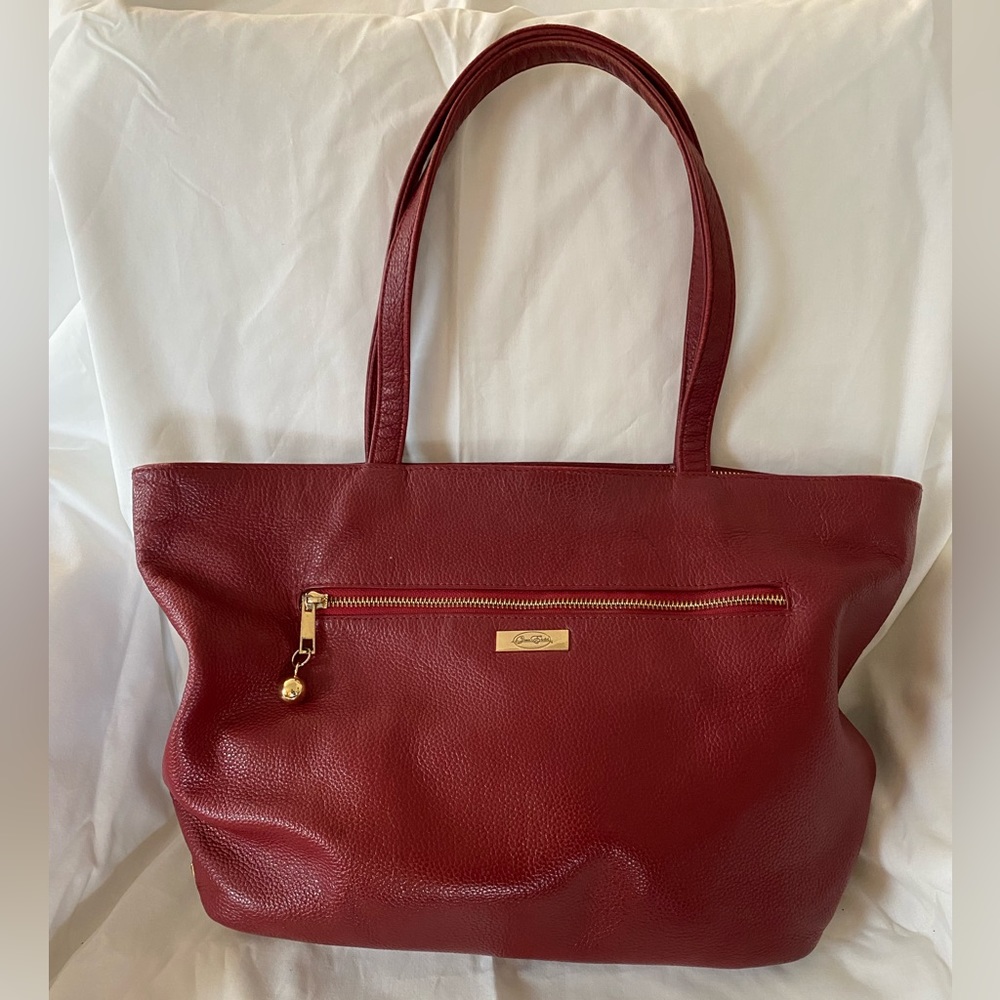 Red leather ONNA EHRLICH handbag